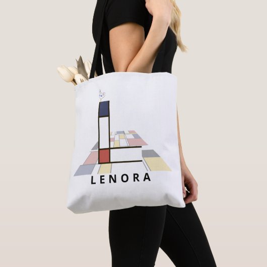 Opwindend Neoplasticisme Style Monogram. Letter L Tote Bag (Dichtbij)