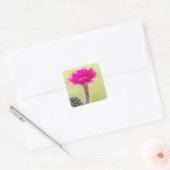 Opwindende antimaterie Cactus Bloom Vierkante Sticker (Envelop)