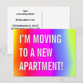 Opwindende & Kleurrijke Nieuw-Thuis Ansichtkaart Aankondigingskaart (Voorkant / Achterkant)