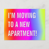 Opwindende & Kleurrijke Nieuw-Thuis Ansichtkaart Aankondigingskaart (Voorkant)