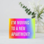 Opwindende & Kleurrijke Nieuw-Thuis Ansichtkaart Aankondigingskaart (Staand voorkant)