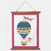 Opwindende kleurrijke Steampunk Hot Air ballon Hangend Wandkleed (Voorkant)