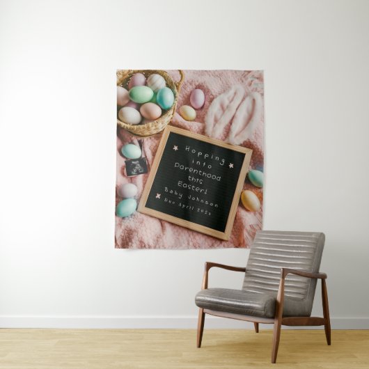 Opwindende Pasen zwangerschapsaankondiging  Wandkleed (In situ)