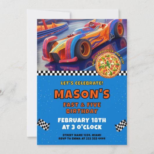 Opwindende Speedway Verjaardagsfeestje Kaart (Voorkant)