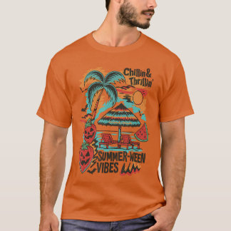 Opwindende Summerween Vibes Strandfeest Halloween T-shirt