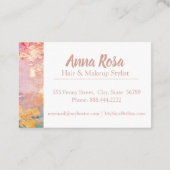 * Opwindende Waterverf Abstract Blauw Goud Roze Visitekaartje (Achterkant)