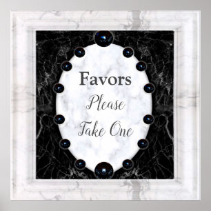 Opwindende witte en zwarte bollen poster