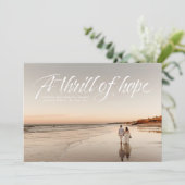 Opwinding van hoop modern script religieuze foto feestdagenkaart (Staand voorkant)