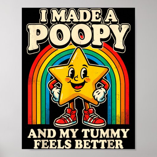 opy Buik Voelt Beter Grappige Ster Kunst Poster (Voorkant)