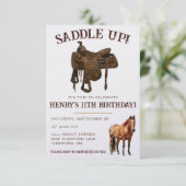 Opzadelen! Cowboy, Western Paarden Theme Verjaarda Kaart (Staand voorkant)