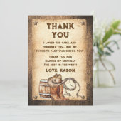Opzadelen Land Western Cowboy Bedankkaart (Staand voorkant)