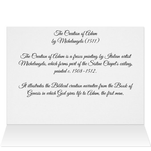 Opzet van Adam door Michelangelo (Binnen Horizontaal (Boven))