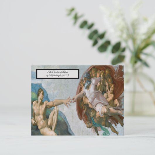 Opzet van Adam door Michelangelo Briefkaart (Staand voorkant)