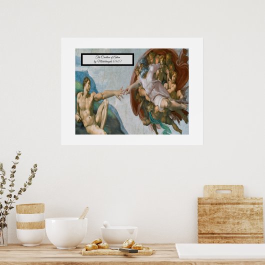 Opzet van Adam door Michelangelo Poster (Keuken)