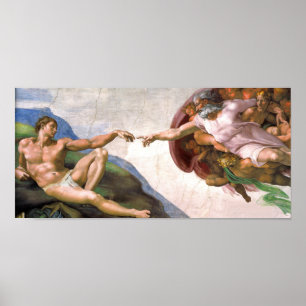 Opzet van Adam door Michelangelo Poster