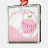 Opzetkamer - roze appel- en kerstverlichting metalen ornament (Links)