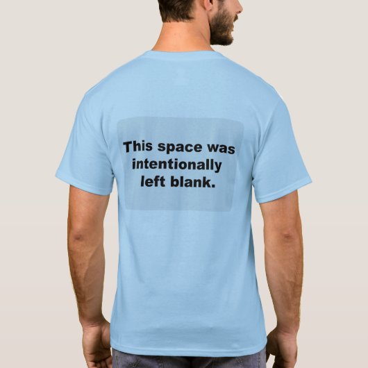 Opzettelijk links blanco t-shirt (Achterkant)