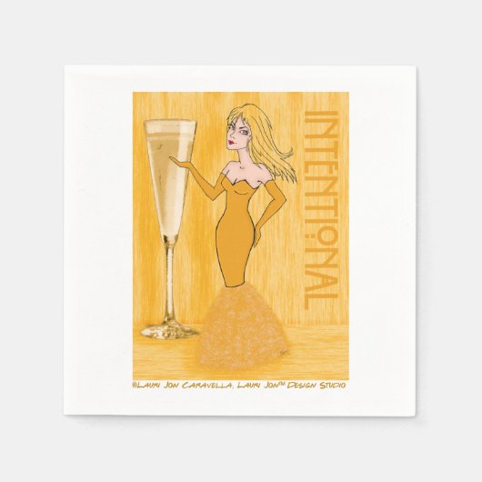 Opzettelijke champagne Woman Cocktail Napkins Servet (Voorkant)