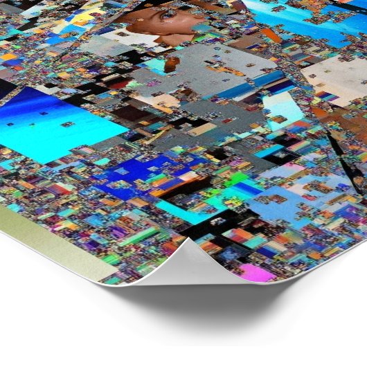 Opzettelijke digitale glitch art - Pixelated Disto Poster (Hoek)