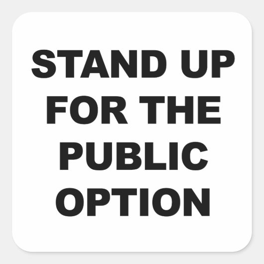 OPZETTEN VOOR DE OPENBARE OPTIE VIERKANTE STICKER (Voorkant)