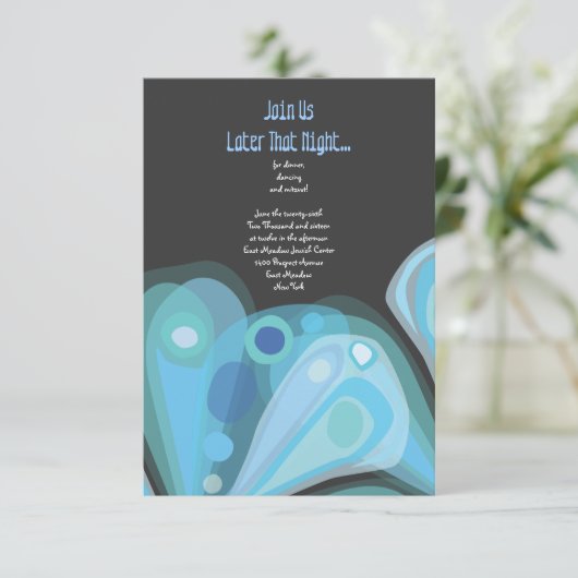 OPZETTINGSBUTTERFLY Bat Mitzvah Reception Kaart (Staand voorkant)