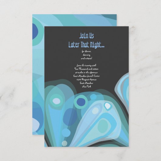 OPZETTINGSBUTTERFLY Bat Mitzvah Reception Kaart (Voorkant / Achterkant)