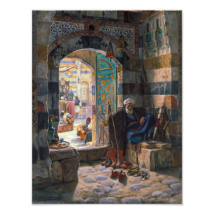 Opzichter van de Moskee Damascus Bauernfeind Foto Afdruk
