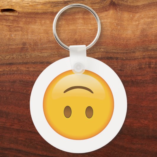 Opzij-down Gezicht - Emoji Sleutelhanger (Voorkant)