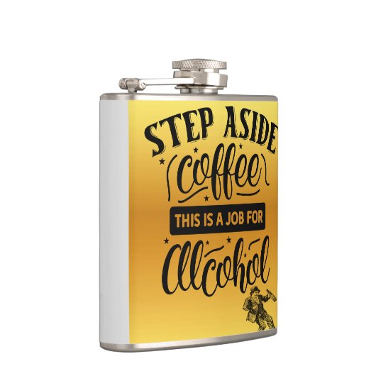 Opzij Koffie Vinyl Verpakte Kolf Heupfles (Rechts)