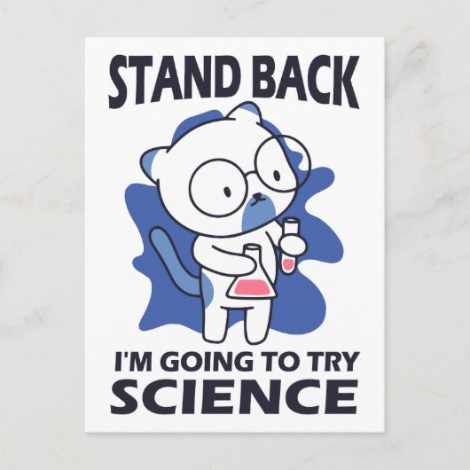 Opzij - Lieve Kattenwetenschapper Experimenteert Briefkaart (Voorkant)