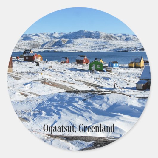 Oqaatsut (Rodebay) Groenland Ronde Sticker (Voorkant)