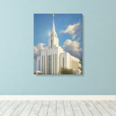 Oquirh Mountain Utah Temple Painting™ LDS Canvas Afdruk (Insitu (Houten vloer))