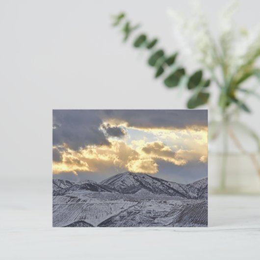 Oquirrh bergen in wintersneeuw van Utah Briefkaart (Staand voorkant)