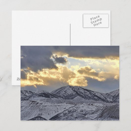 Oquirrh bergen in wintersneeuw van Utah Briefkaart (Voorkant / Achterkant)