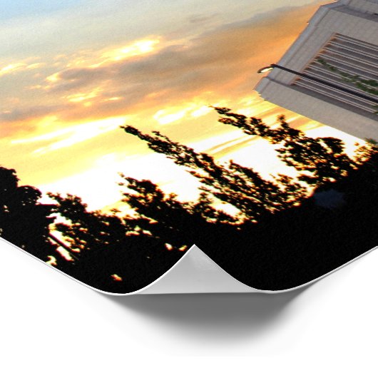 Oquirrh Mountain LDS tempel utah mormon sunset Poster (Hoek)