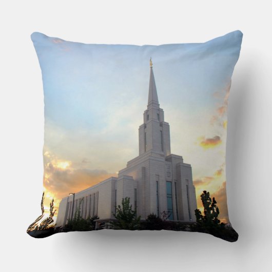 Oquirrh Mountain LDS tempel utah mormon zonsonderg Kussen (Voorkant)