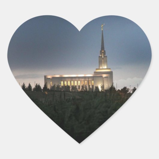 Oquirrh Mountain LDS Utah tempel Hart Sticker (Voorkant)
