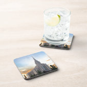 Oquirrh Mountain LDS Utah Temple sunset Drankjes Onderzetter (Rechterzijde)