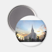 Oquirrh Mountain LDS Utah Temple sunset Magneet (Voorkant / Achterkant)