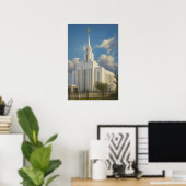 Oquirrh Mountain Utah Tempel Schildering™ LDS Post Poster (Thuiskantoor)