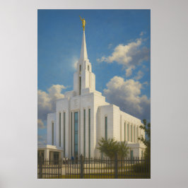 Oquirrh Mountain Utah Tempel Schildering™ LDS Post Poster