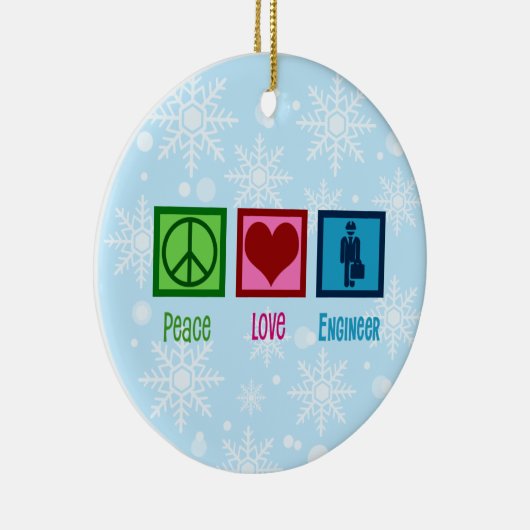 OR37-Peace Love Debate Team Ceramic Ornament Engin (Rechts)