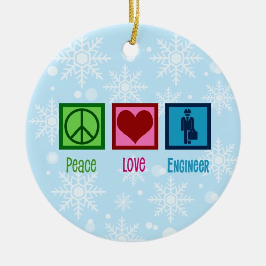 OR37-Peace Love Debate Team Ceramic Ornament Engin (Voorkant)