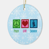OR37-Peace Love Debate Team Ceramic Ornament Engin (Links)