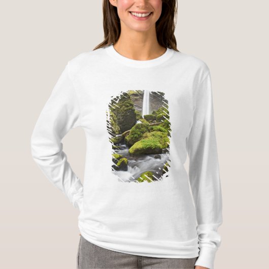 OR, Columbia River Gorge, Elowah Falls en T-shirt (Voorkant)