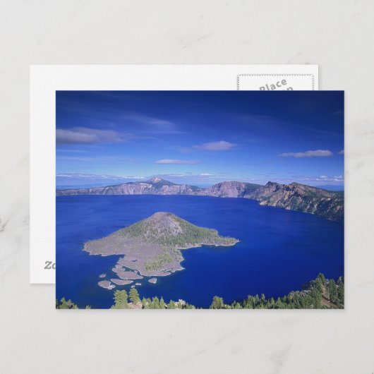 OR, Crater Lake NP, Wizard Island en Crater Briefkaart (Voorkant / Achterkant)