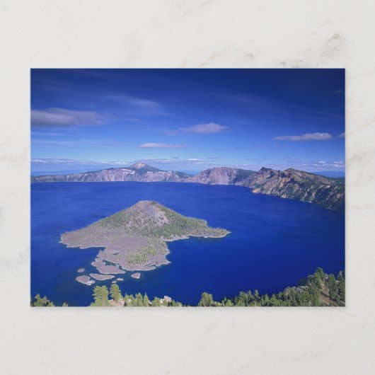 OR, Crater Lake NP, Wizard Island en Crater Briefkaart (Voorkant)