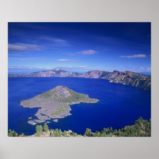 OR, Crater Lake NP, Wizard Island en Crater Poster (Voorkant)