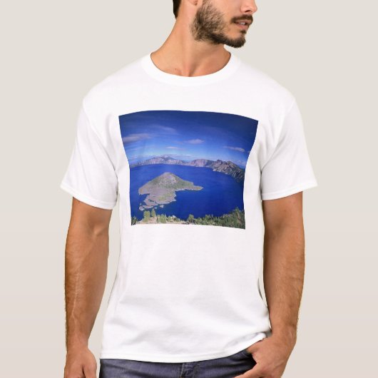 OR, Crater Lake NP, Wizard Island en Crater T-shirt (Voorkant)