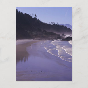 OR, Ecola SP, Indian Beach met ochtendnevel Briefkaart